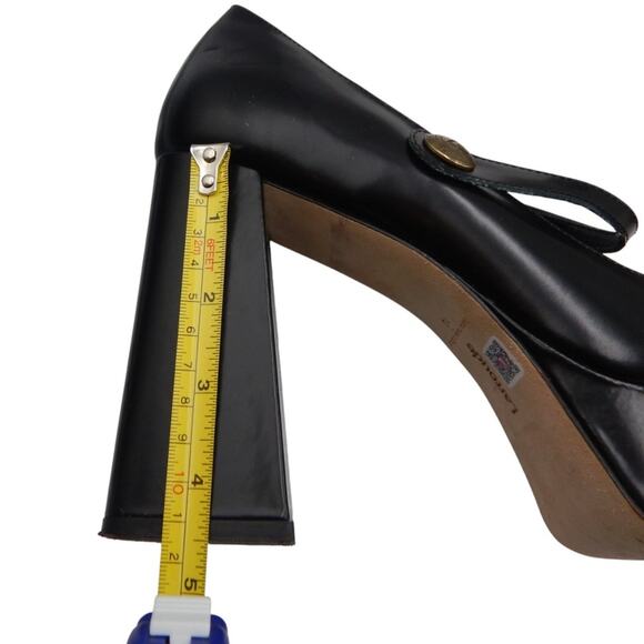 Larroude Emma Leather Block Heels Mary Jane Platform Pumps Shoes Black Size 10 - Picture 10 of 10